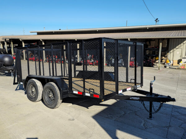 6.4' X 12' Straight Deck Tandem Utility Trailer 4ft Mesh Sides (2) 3,500lb Axles - Image 9