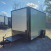 7' X 12' Silver Flat Front Custom Concession Trailer - Image 3
