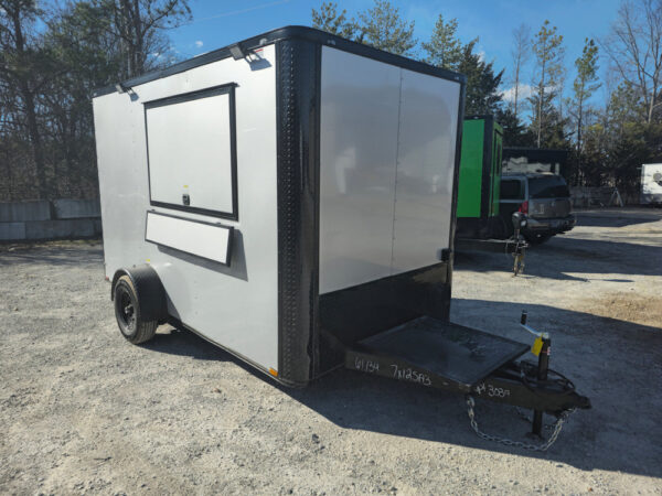 7' X 12' Silver Flat Front Custom Concession Trailer Food Event Catering - Image 10