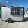 7' X 12' Silver Flat Front Custom Concession Trailer - Image 12