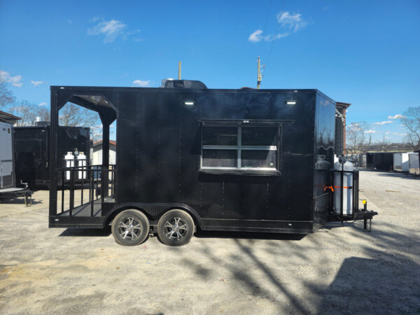 8.5' X 16' Black Concession Trailer Food Event Catering - Image 15