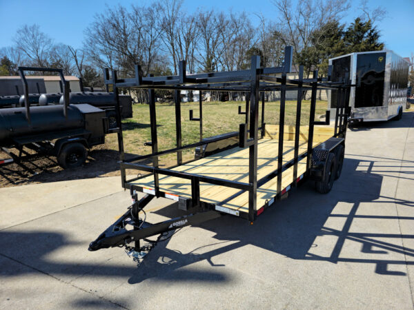 6.4x16 Straight Deck Tandem Utility Trailer 4.5ft Ladder Racks - Image 3