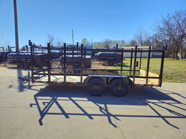 6.4x16 Straight Deck Tandem Utility Trailer 4.5ft Ladder Racks - Image 4