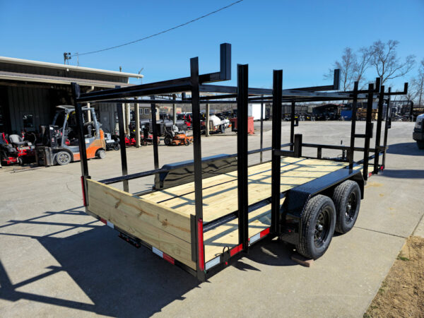 6.4x16 Straight Deck Tandem Utility Trailer 4.5ft Ladder Racks - Image 10