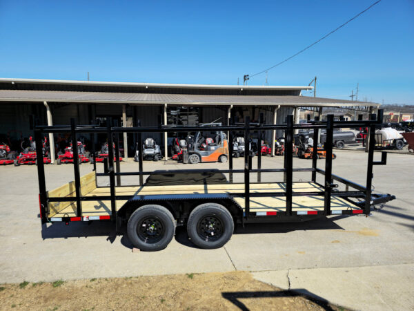 6.4x16 Straight Deck Tandem Utility Trailer 4.5ft Ladder Racks - Image 11