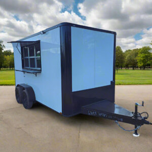 7' X 14' White W/ Blackout Concession Trailer Event Catering