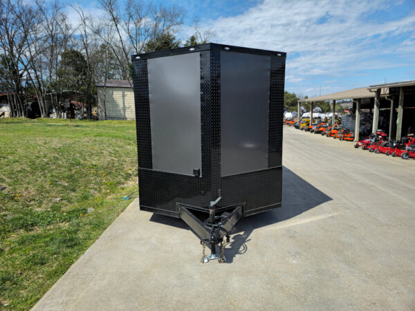 7x14 Charcoal V-Nose Enclosed Trailer (2) 3,500lb Axles Windows Elect & Blkout Pkg - Image 3