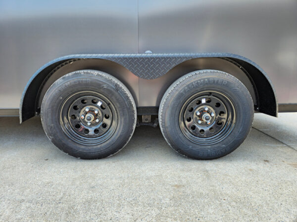 7x14 Charcoal V-Nose Enclosed Trailer (2) 3,500lb Axles Windows Elect & Blkout Pkg - Image 6