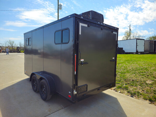 7x14 Charcoal V-Nose Enclosed Trailer (2) 3,500lb Axles Windows Elect & Blkout Pkg - Image 7