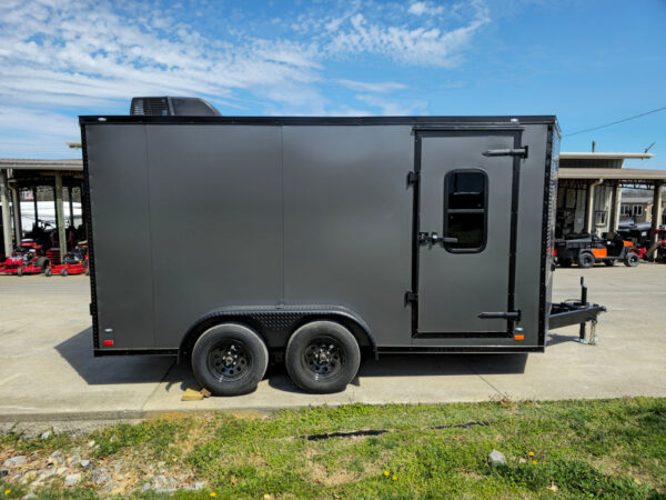 7x14 Charcoal V-Nose Enclosed Trailer (2) 3,500lb Axles Windows Elect & Blkout Pkg - Image 10