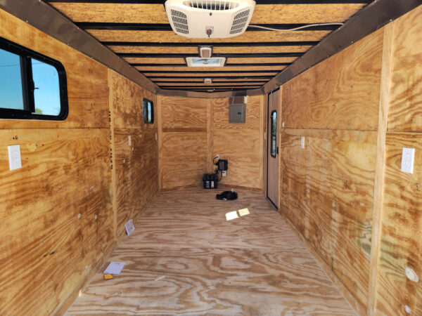 7x14 Charcoal V-Nose Enclosed Trailer (2) 3,500lb Axles Windows Elect & Blkout Pkg - Image 15