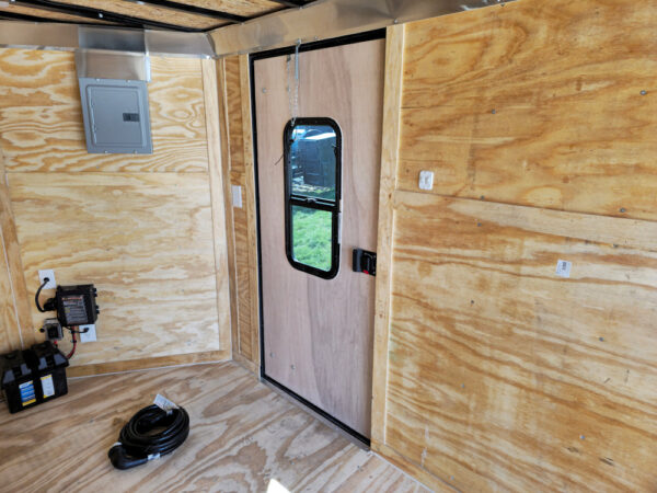 7x14 Charcoal V-Nose Enclosed Trailer (2) 3,500lb Axles Windows Elect & Blkout Pkg - Image 19