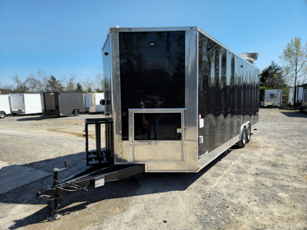 8.5 x 24 Black Concession Trailer Food Event Catering - Image 3