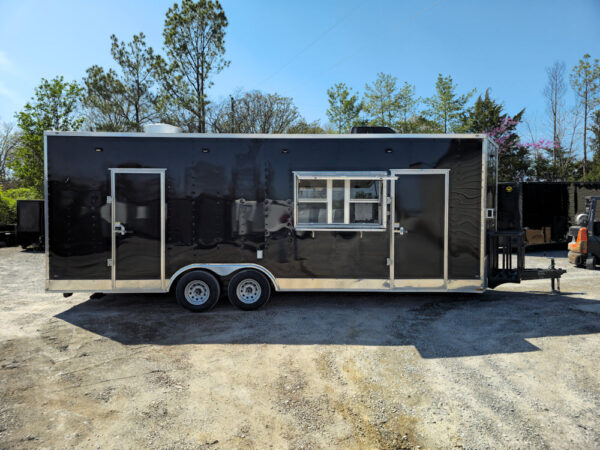 8.5 x 24 Black Concession Trailer Food Event Catering - Image 15