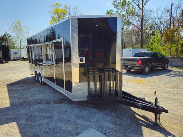 8.5 x 24 Black Concession Trailer Food Event Catering - Image 16