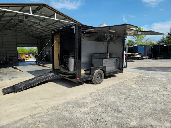 8.5' X 12' Black With Blackout Concession Trailer Food Event Outdoor Cooking - Image 13