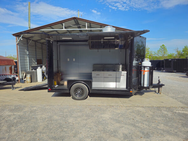 8.5' X 12' Black With Blackout Concession Trailer Food Event Outdoor Cooking - Image 14