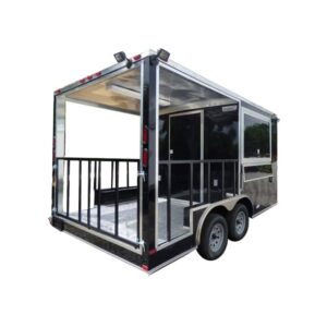 8.5' x 14' Black Concession BBQ Food Event Catering Trailer