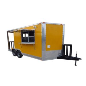 8.5' x 16' Concession BBQ Food Trailer Yellow Event Catering