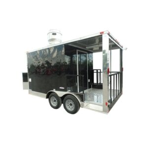 8.5' x 14' Concession BBQ Food Trailer Black Event Catering