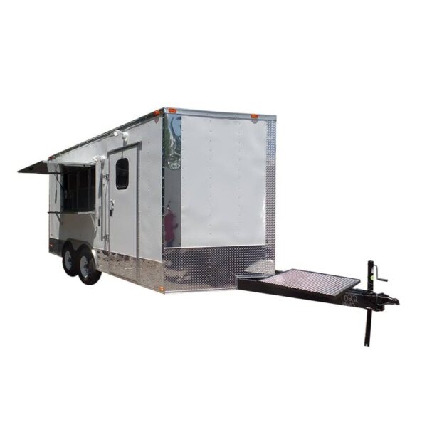 8.5' x 16' Concession Food Trailer White Event Catering