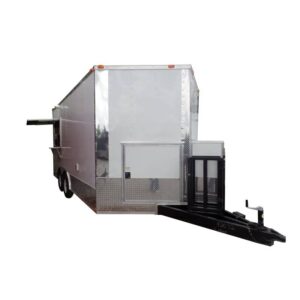 8.5' x 16' Concession BBQ Food Trailer White Event Catering