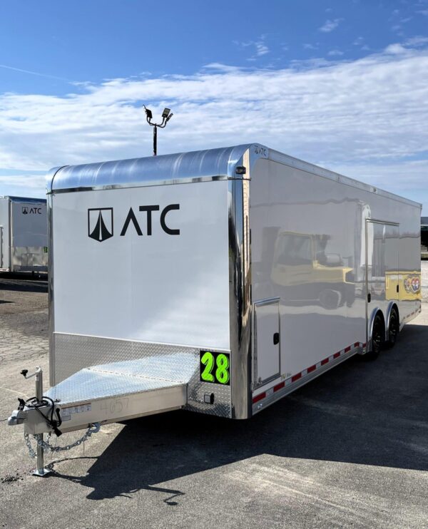 Enclosed ATC Car Trailer Loaded 2025 28′ Aluminum ROM 550 LifeTrac & Large Escape Door #4657 - Image 6