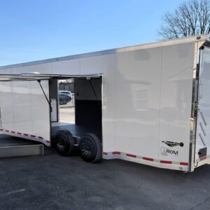 Enclosed ATC Car Trailer Loaded 2025 28′ Aluminum ROM 550 LifeTrac & Large Escape Door #4657