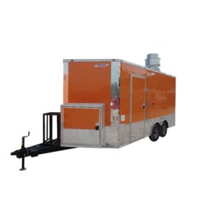 8.5' x 16' Concession Food Trailer Orange Catering Event