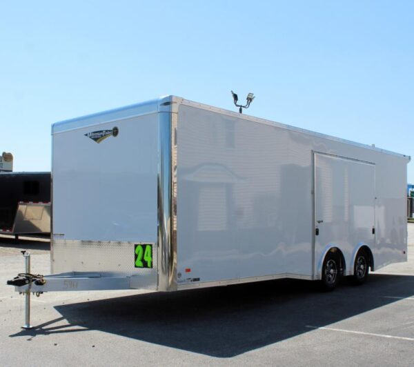 Enclosed Car Trailer Aluminum Frame 2024 24′ w/Large Escape Door & Removable Wheelbox #5961 - Image 6