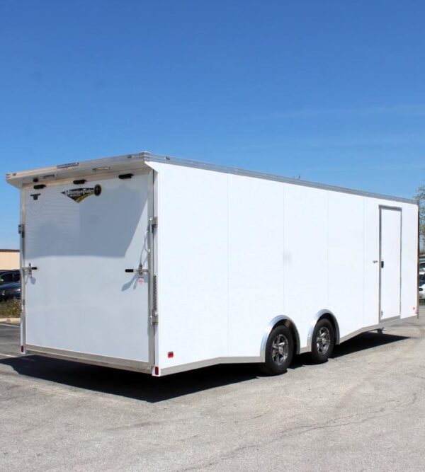 Enclosed Car Trailer Aluminum Frame 2024 24′ w/Large Escape Door & Removable Wheelbox #5961 - Image 7