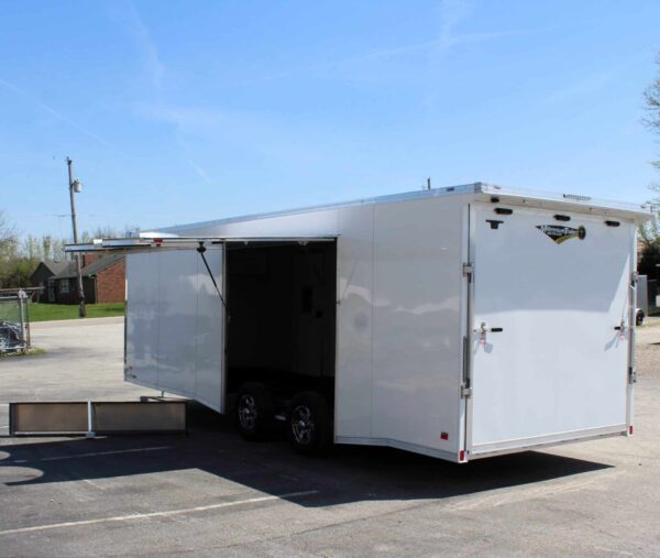 Enclosed Car Trailer Aluminum Frame 2024 24′ w/Large Escape Door & Removable Wheelbox #5961