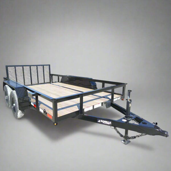 6'4" x 12 Double Axle Utility Trailer Powder Coated Dovetail (2) 3500lb Axles