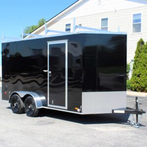 Enclosed Cargo Trailers For Sale 2025 7′ X 14′ Ladder Racks & PolyCor Exterior #8958