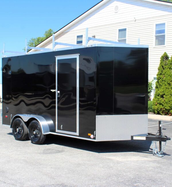 Enclosed Cargo Trailers For Sale 2025 7′ X 14′ Ladder Racks & PolyCor Exterior #8958
