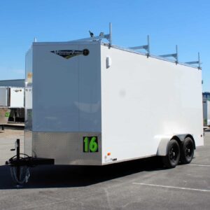 Enclosed Cargo Trailer 2025 7′ X 16′ w/Ladder Racks & 7′ Interior #6927