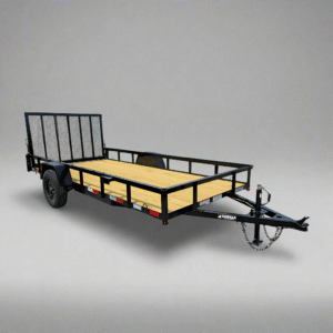 6.4x14 Straight Deck Utility Trailer 3,500lb Axles Tall Gate