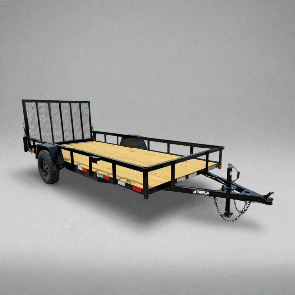 6.4x14 Straight Deck Utility Trailer 3,500lb Axles Tall Gate