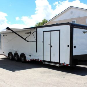 Enclosed Car Trailer Full Bathroom 2025 34′ w/Electric Awning #1531