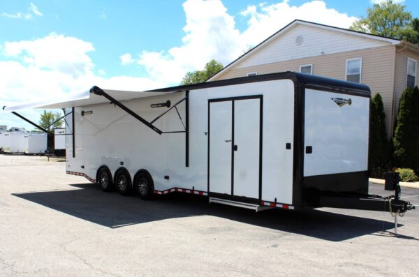 Enclosed Car Trailer Full Bathroom 2025 34′ w/Electric Awning #1531