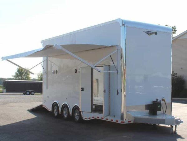 Enclosed Aluminum Stacker Trailer 2024 24′ Haulmark Edge 13′ Lift Fully Loaded #5092 - Image 2