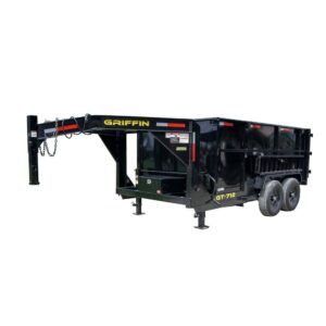 7x12 Gooseneck Hydraulic Dump Trailer with 4ft Side (2) 6K Axles