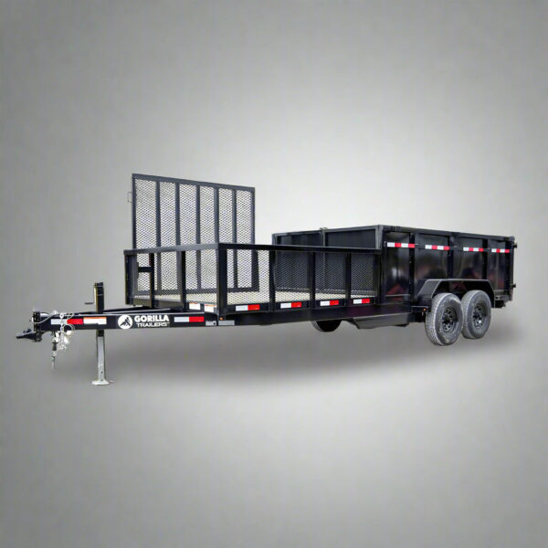 7x20 Hybrid Dump Utility Trailer with 3ft Sides Equipment (2) 7K Axles