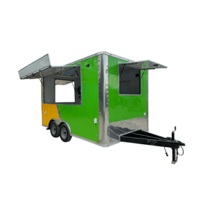 8.5' X 14' Lime Green and Yellow Concession Lemonade Beverage Trailer