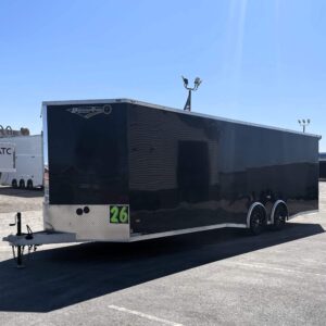 Enclosed Car Hauler 2025 26′ Aluminum Torsion Spread Axles, Alum Wheels, Finished Interior & More! #8572