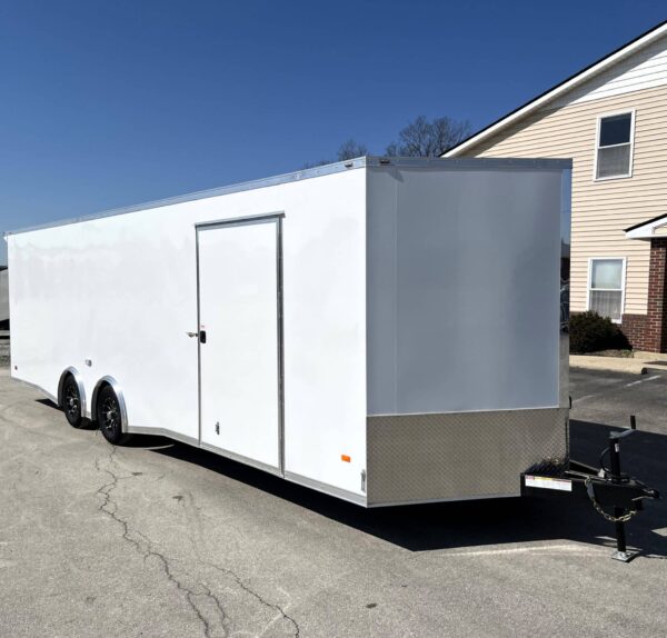 Enclosed Car Hauler 2025 26′ Blaze Cabinets, Flooring, Alum Wheels, Spread Torsion Axles & More! #8634