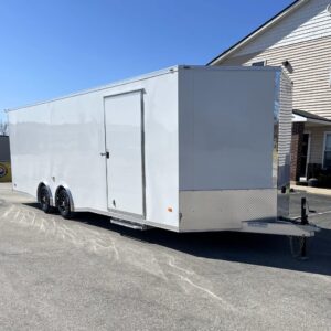 Enclosed Car Hauler 2025 26′ Aluminum Blaze Cabinets, Flooring, Alum Wheels, Spread Torsion Axles & More! #8637