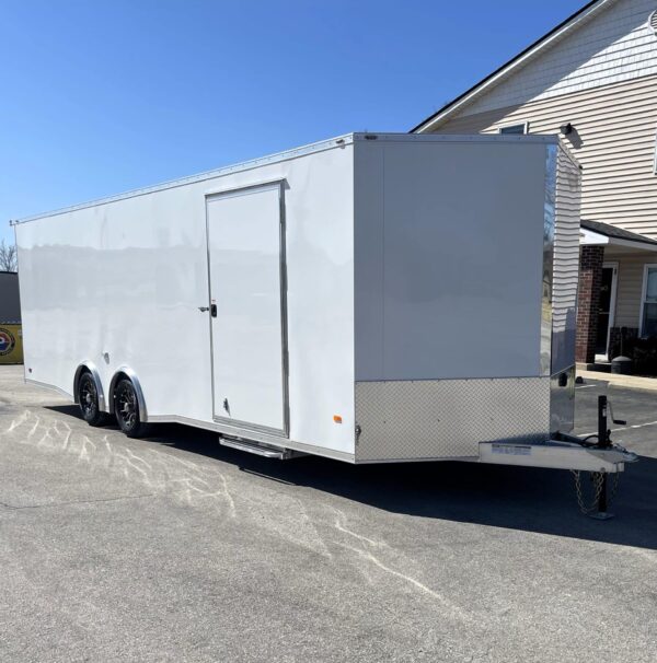 Enclosed Car Hauler 2025 26′ Aluminum Blaze Cabinets, Flooring, Alum Wheels, Spread Torsion Axles & More! #8637
