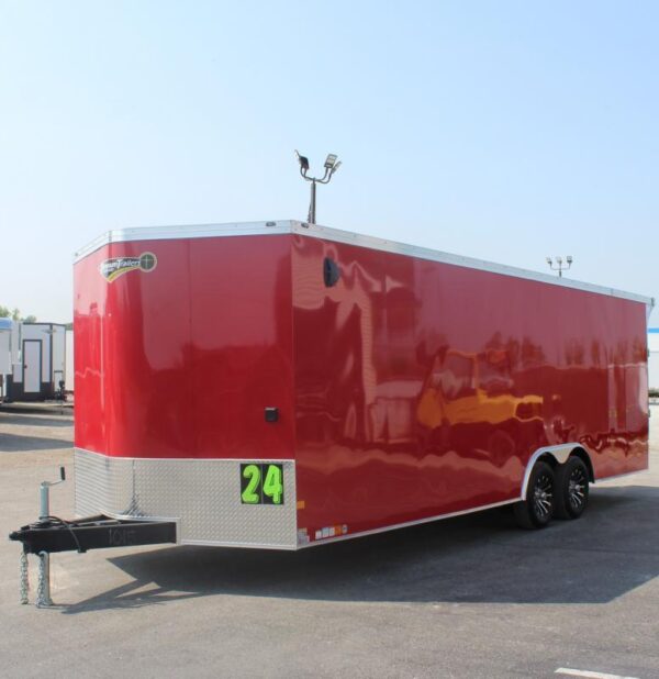 Enclosed Car Hauler 2024 24′ Heat Finished Interior w/Cabinets & Rear Wing #7494 - Image 5