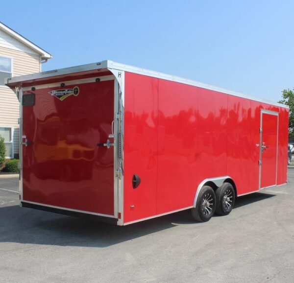 Enclosed Car Hauler 2024 24′ Heat Finished Interior w/Cabinets & Rear Wing #7494 - Image 6